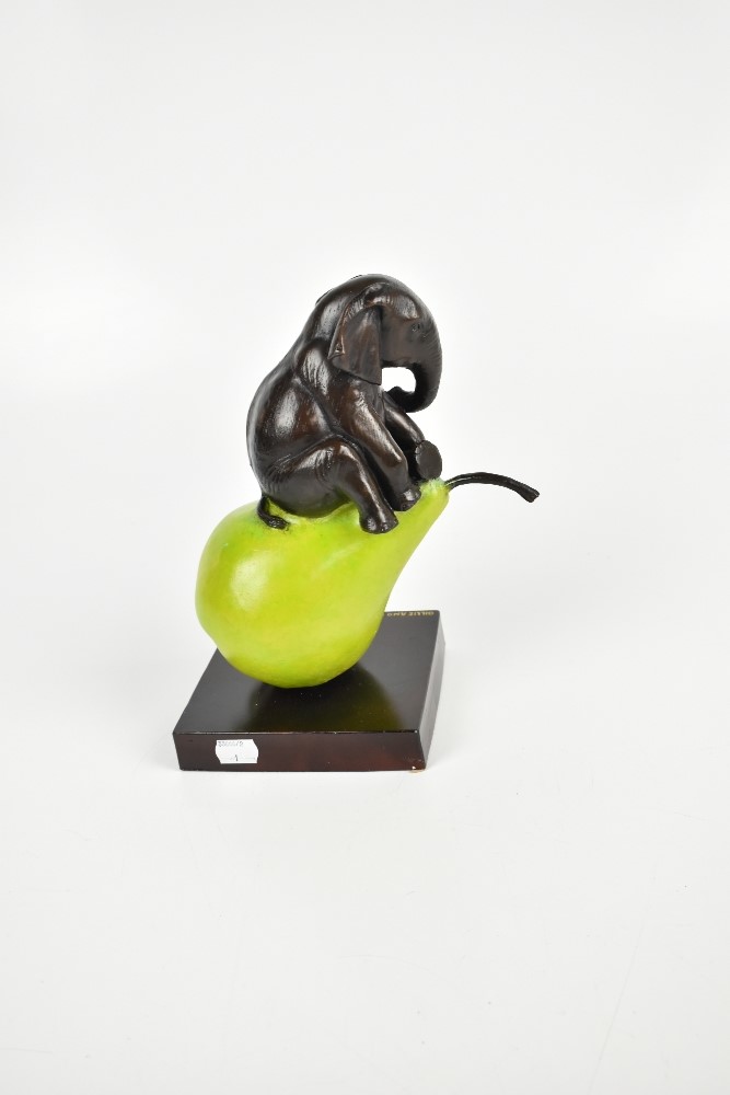 GILLIE & MARC; a contemporary bronze sculpture, 'The Elephant was Just Pearfect', signed and - Image 3 of 9