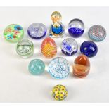 Thirteen late 20th century glass paperweights (13).Additional InformationAll are dirty, some have