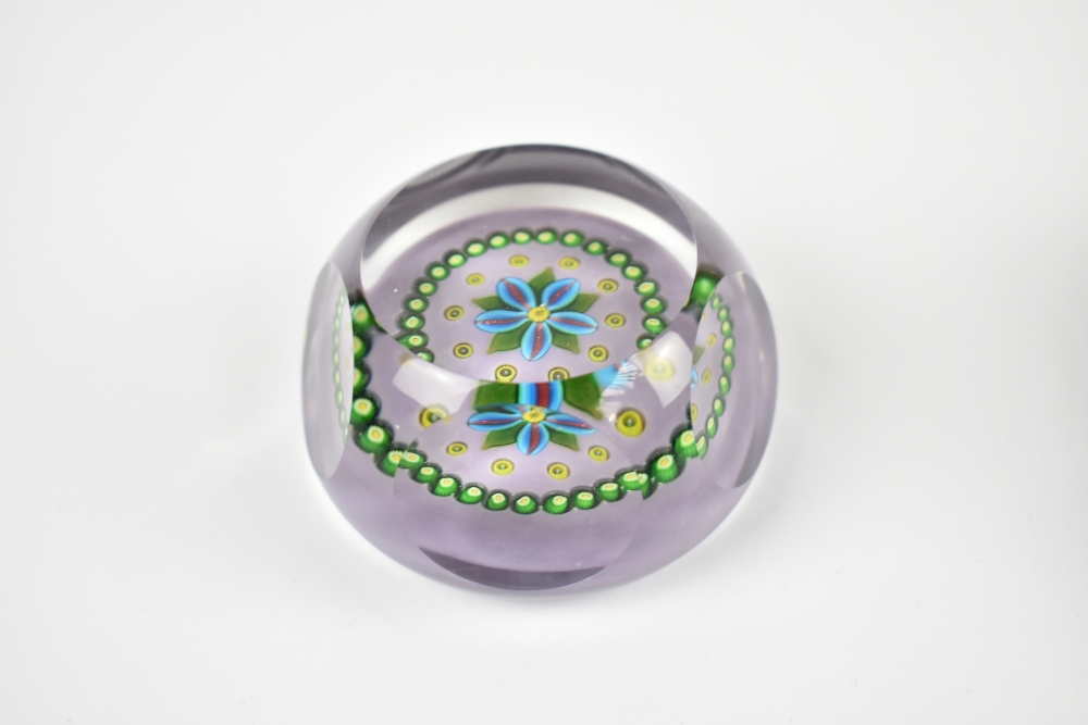 WILLIAM MANSON; two glass paperweights including butterfly and floral detail, signed WM to cane, - Image 4 of 9