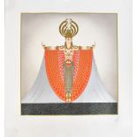 ROMAIN DE TIRTOFF (ERTÉ); a signed limited edition coloured print, exotic dancer, numbered 214/