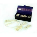 Various freshwater and faux pearl necklaces and bracelets to include six freshwater pearl long rope