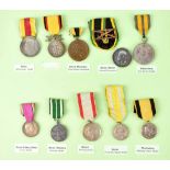 Ten German medals to include Baden Silver Service Medal, Waldech Silver Merit Medal,