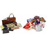 A quantity of handbags and scarves,