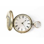 A Continental silver key wind full hunter pocket watch, width 44mm.