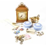 A collectors' lot to include an Elliott of London small desk clock retailed by Ratcliffe of Buxton,