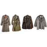 A post-war military US Army overcoat, size US 36L, US lightweight raincoat, size medium,