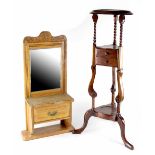 A reproduction mahogany Edwardian-style jardinière stand,