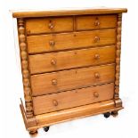 A Victorian mahogany two-over-four chest of drawers,