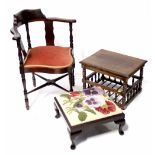 A modern reproduction mahogany corner chair,