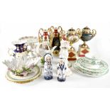 A quantity of ceramics to include modern Minton 'Pugin's Proverbs' Christmas place setting,