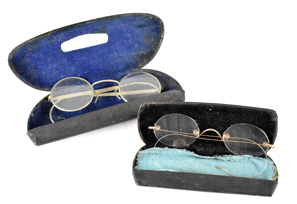 Two cased pairs of vintage spectacles (2).