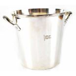 An Elkington White Star Line silver plated twin-handled ice bucket with reeded borders interspersed