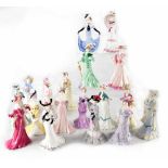 Eighteen small Coalport 'Lady Series' figures to include 'Lady Frances', 'Florence', 'Louise',