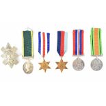 A WWII group of medals awarded to Pte W Hargreaves R.A.S.
