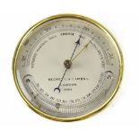 A Negretti & Zambra ship's barometer, the silvered dial numbered 8562,