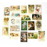 Approximately eighty mainly early/mid-20th century postcards, greetings cards, Valentine,