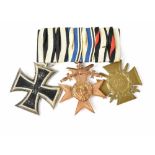 Geman WWI medals to include an Iron Cross Second Class,
