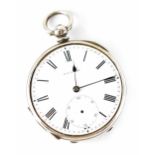 W H Collis, Bury St Edmunds; a Victorian hallmarked silver key wind open face pocket watch,