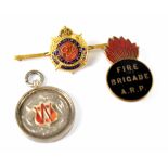 A Royal Army Service Corp enamelled badge, Fire brigade A.R.