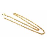A 9ct gold chain link necklace, length 51cm, approx 20.2g, stamped 9, 375.