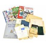 A quantity of WWII British RAF and other ephemera to include Certificate of Service,