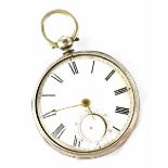 A Victorian hallmarked silver key wind fusee pocket watch, London 1870, width 50mm (af).