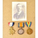 A WWI trio medal group to include 1914-15 Star awarded to Pte A.H. Dalrymple, M2-051903, A.S.
