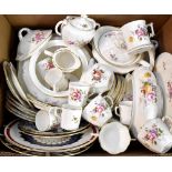 A Royal Crown Derby Posies pattern tea and part dinner service, to include tea set, six teacups,