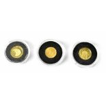 Three small encapsulated gold coins to include a 1997 Elizabeth II Cook Islands,