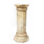 A late 19th/early 20th century white marble column stand,