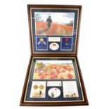 Two Bradford Exchange military remembrance limited edition montage displays to include 'Lest we