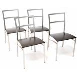A set of four Calligaris wood and metal dining chairs (4).