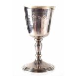 An Elizabeth II hallmarked silver and gilt goblet on circular spreading base, CSR Ltd, London 1973,