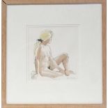 FELICITY HOUSE; pencil and wash 'Little Nude', signed lower right, signed and titled to label verso,