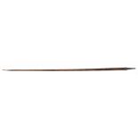 A 19th century British military bamboo lance with steel tip and foot, length 275cm.