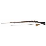 A Victorian Enfield percussion cap rifle with 99cm long three-banded barrel,