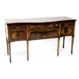 A 19th century style mahogany bow-fronted sideboard with two drawers and two cupboard doors,