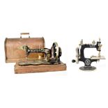 A Victorian Singer hand-cranked sewing machine, serial number 16273436,