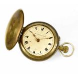 Best Patent Lever; a gilt metal keyless wind full hunter pocket watch, width 53mm.