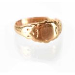 A gent's vintage 9ct gold signet ring, size Z+1, approx 6.5g.