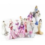 Thirteen Coalport figures, seven from various limited edition collections to include 'Topaz' no.