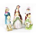 Six Royal Doulton figures comprising HN2338 'Penny', HN2833 'Sophie', HN1988 'Paisley Shawl',