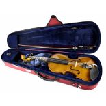 Stentor Music Co Ltd; a cased Stentor Student II violin with bow and various accessories,