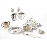 A quantity of shipping-related plated items to include a tea strainer stamped 'S.S.