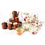 A Royal Albert 'American Beauty' six-setting tea service comprising six cups, six saucers, teapot,