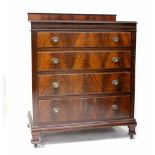 An early 20th century mahogany chest of four drawers,