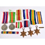 Five World War II medals comprising Defence Medal, General Service Medal, Africa Star, 39-49 Star