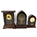 ATTRIBUTED TO EUREKA CLOCK COMPANY; an early 20th century mahogany cased electric mantel clock,