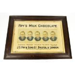 J.S FRY & SONS LTD; an original advertising 'Fry's Milk Chocolate Five Boys' card sign, in oak