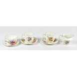 ROYAL CROWN DERBY; a 'Derby Posies' pattern part tea service comprising two saucers, one side plate,